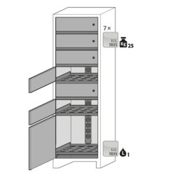 armoire lithium prestige ion core 90 charge et stockage avec casiers asecos